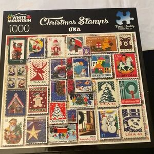 White Mountain Christmas Stamps 1000 Piece Puzzle #1262T 20” X 27”  2018